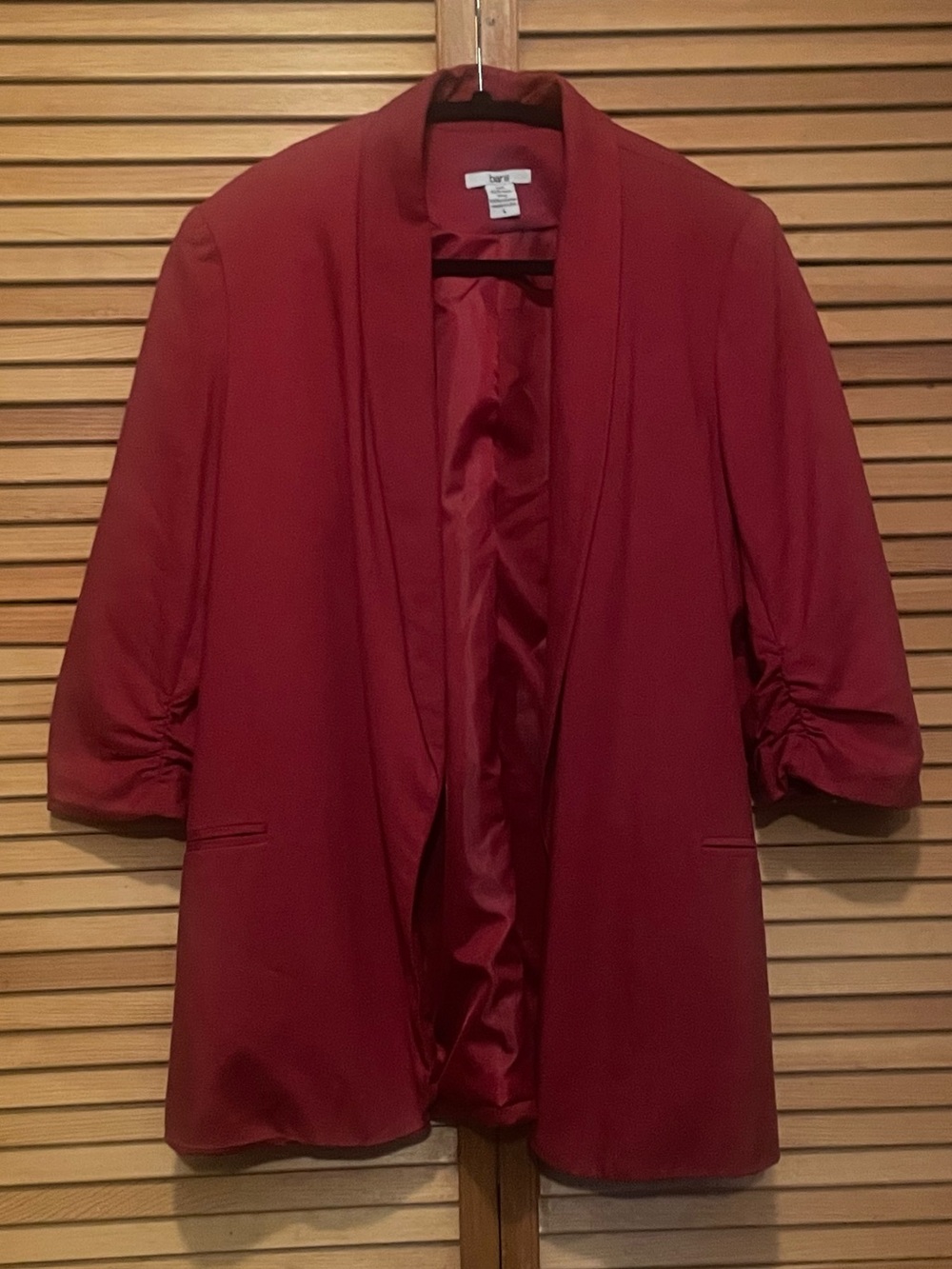 Bar III Open-Front Deep Red Blazer 3/4 Sleeve. Women’s L